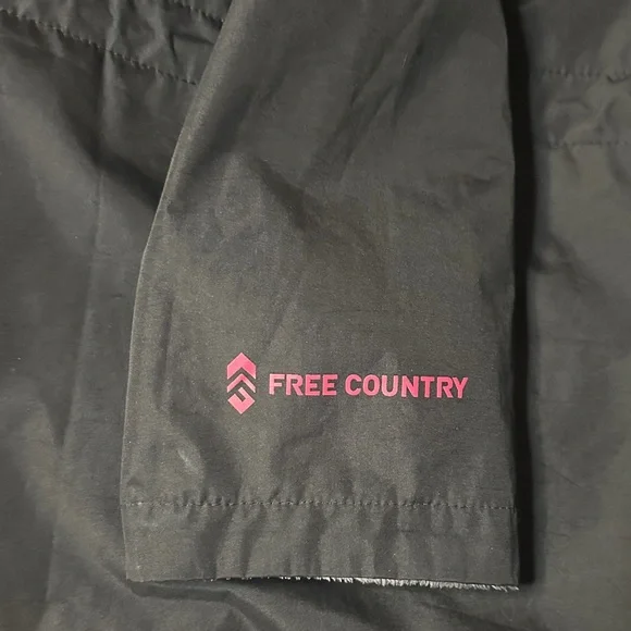 Free Country Black Waterproof Lined Jacket with Pink Logo - Picture 8 of 8